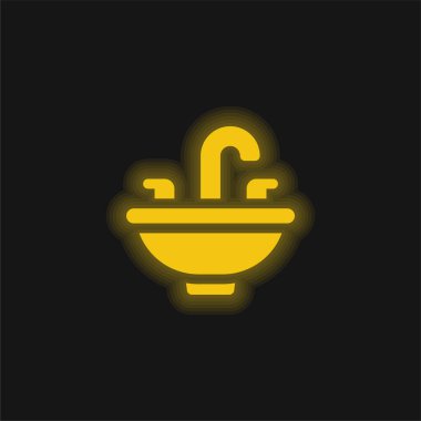Havza sarısı parlak neon simgesi