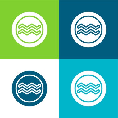 Kova Düz 4 renk simgesi seti