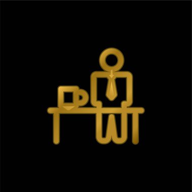 Altın kaplama metalik simge ya da logo vektörünü kır