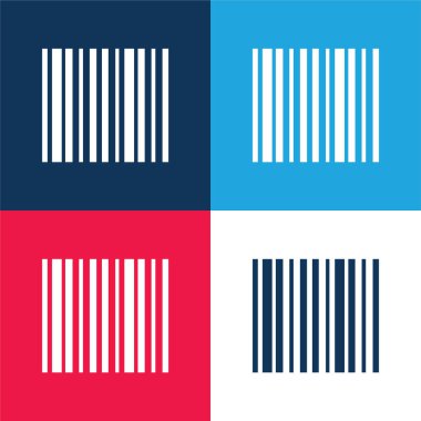 Çubuk Mavi ve Kırmızı 4 renk en düşük simge kümesi