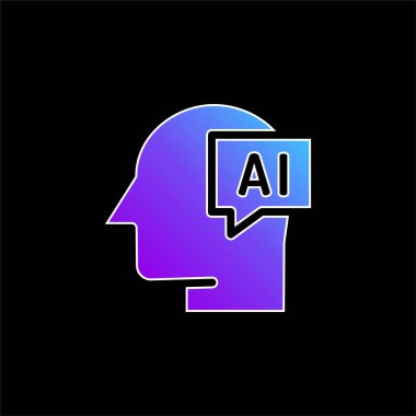 AI mavi gradyan vektör simgesi
