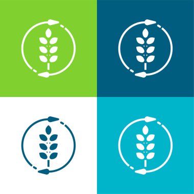 Agronomy Flat four color minimal icon set clipart
