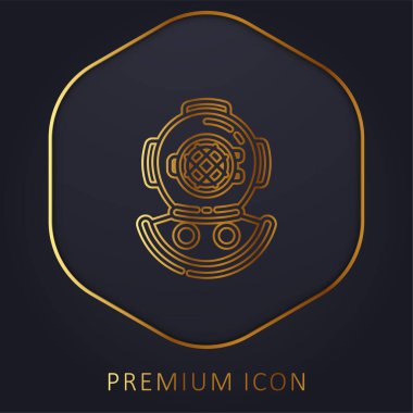 Aqualung golden line premium logo or icon clipart