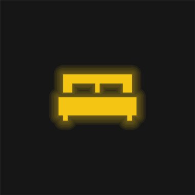 Yatak sarısı parlak neon simgesi