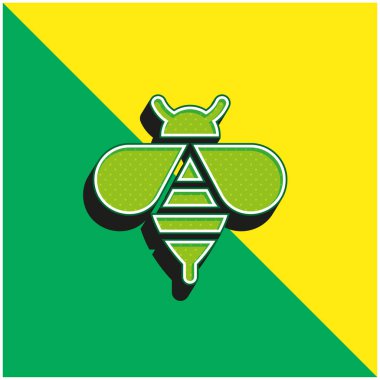 Arı Yeşili ve Sarı Modern 3D vektör simgesi logosu