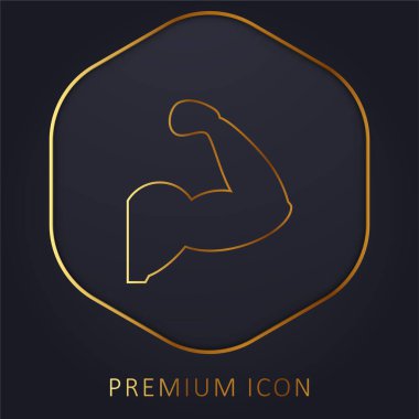 Kas Kas Kas Silueti altın çizgi prim logosu veya simgesi