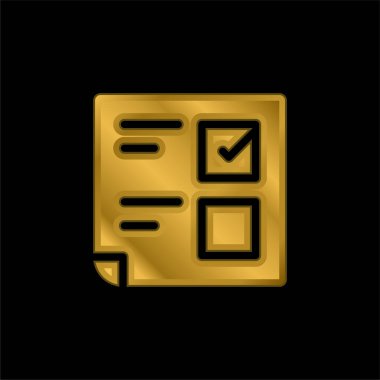 Oylama altın kaplamalı metalik simge veya logo vektörü