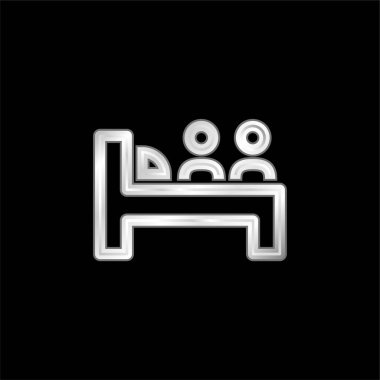 İki Kişiye Yatak Gümüş Kaplama Metalik Simge