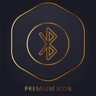 Bluetooth golden line premium logo or icon clipart