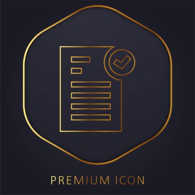 Onaylanmış altın çizgi prim logosu veya simgesi