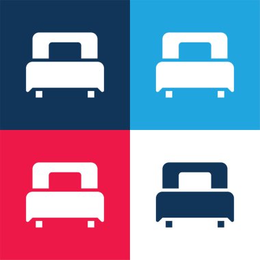 Yatak mavisi ve kırmızı dört renk en küçük simge kümesi