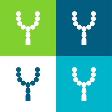 Boncuklar Düz 4 renk minimal simge kümesi