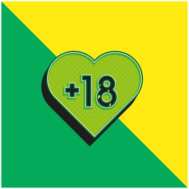 Yetişkin Yeşil ve Sarı 3D vektör simgesi logosu