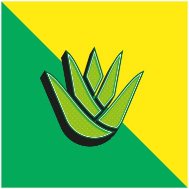 Agave Yeşil ve sarı modern 3d vektör simgesi logosu