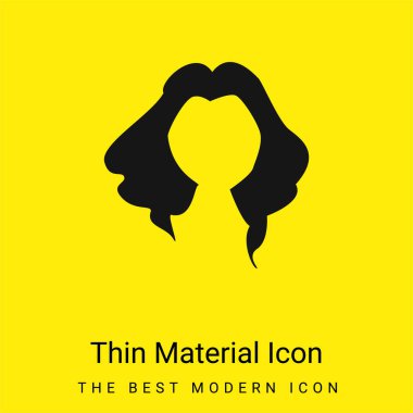 Black Long Female Hair Shape minimal bright yellow material icon clipart