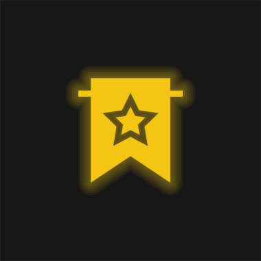 Yer imi sarı parlak neon simgesi