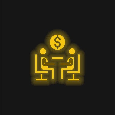 Agreement yellow glowing neon icon clipart