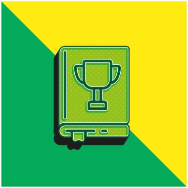 Kitap Yeşil ve Sarı Modern 3D vektör simgesi logosu