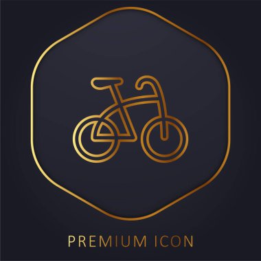 Altın çizgili bisiklet logosu veya simgesi