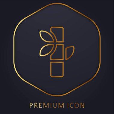 Bambu altın çizgi prim logosu veya simgesi