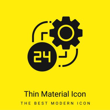 24 Hours minimal bright yellow material icon clipart
