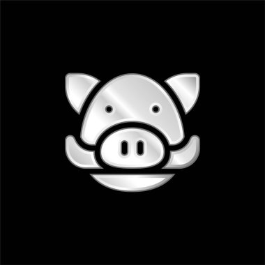 Domuz gümüşü kaplı metalik simge