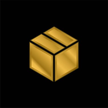 Kutu altın kaplama metalik simge veya logo vektörü