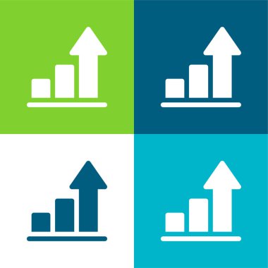 Çubuklar Düz 4 renk en küçük simge kümesi