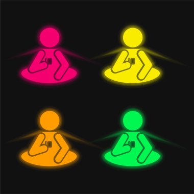 Köprü dört renk parlayan neon vektör simgesi