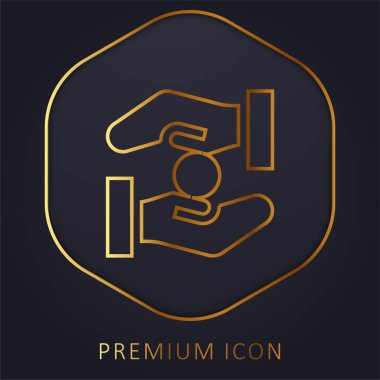 Sadaka altın çizgi prim logosu veya simgesi