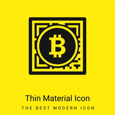 Qr Kod Arayüzü ile Bitcoin Paranın Ticari Sembolü En az sarı malzeme simgesi