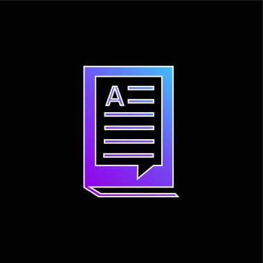 Kitap Mavi Metin eğimli vektör simgesi ile Kapalı