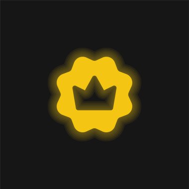 Rozet sarı parlak neon simgesi