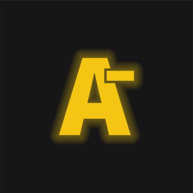 Bir Eksi Test Sembolü Sarı parlak neon simgesi