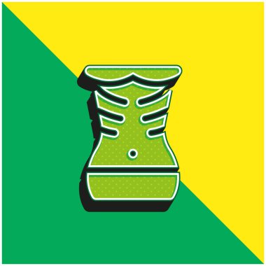 Anorexia Green ve sarı 3d vektör simgesi