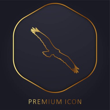 Bird Osprey Shape golden line premium logo or icon clipart