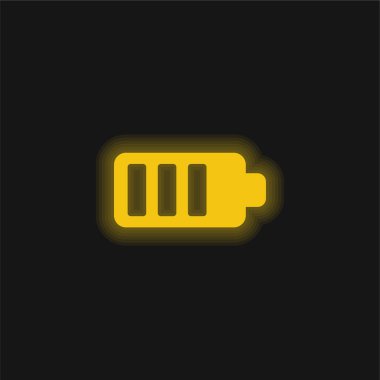 Pil sarısı parlak neon simgesi