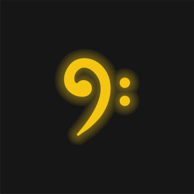 Bas anahtarı sarı parlak neon simgesi