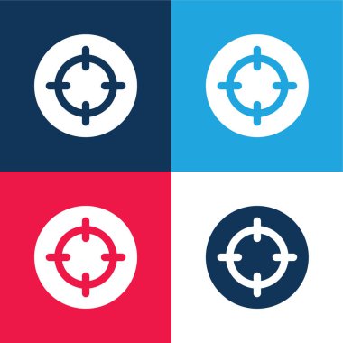 Hedef mavi ve kırmızı dört renk en düşük simge kümesi