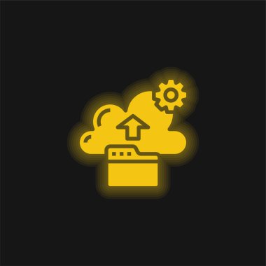 Yedek sarı parlak neon simgesi