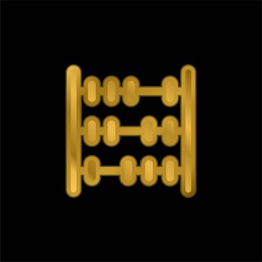 Abaküs altın kaplama metalik simge veya logo vektörü