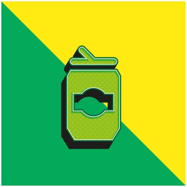 Beer Can Green and yellow modern 3d vector icon logo clipart