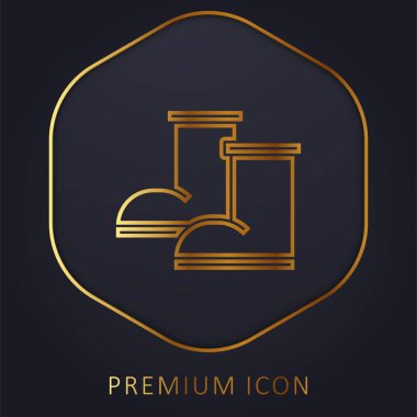 Altın çizgi prim logosunu veya simgesini çizer