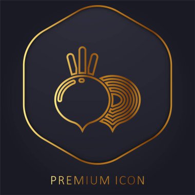 Beet golden line premium logo or icon clipart