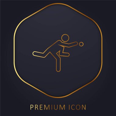 Beyzbol oyuncusu altın çizgi prim logosu veya simgesi