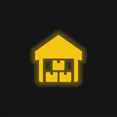 Parlayan sarı neon simge kutuları