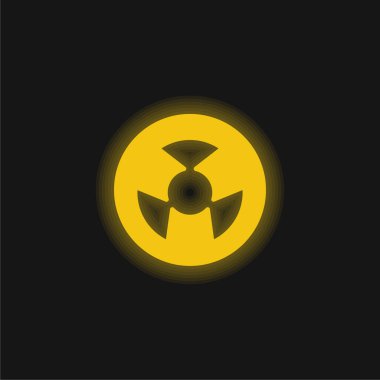 Atomik Sembol sarı parlak neon simgesi