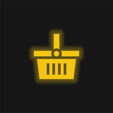Sepet sarısı parlak neon simgesi