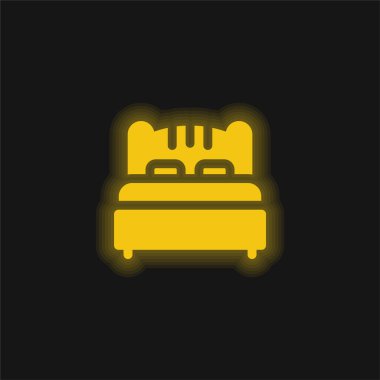 Yatak sarısı parlak neon simgesi