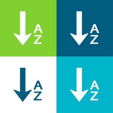 Alfabetik Sıralama Düz 4 renk en az simge kümesi